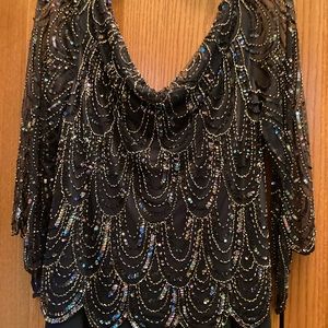 Mother of the Groom dress with sequined bodice.